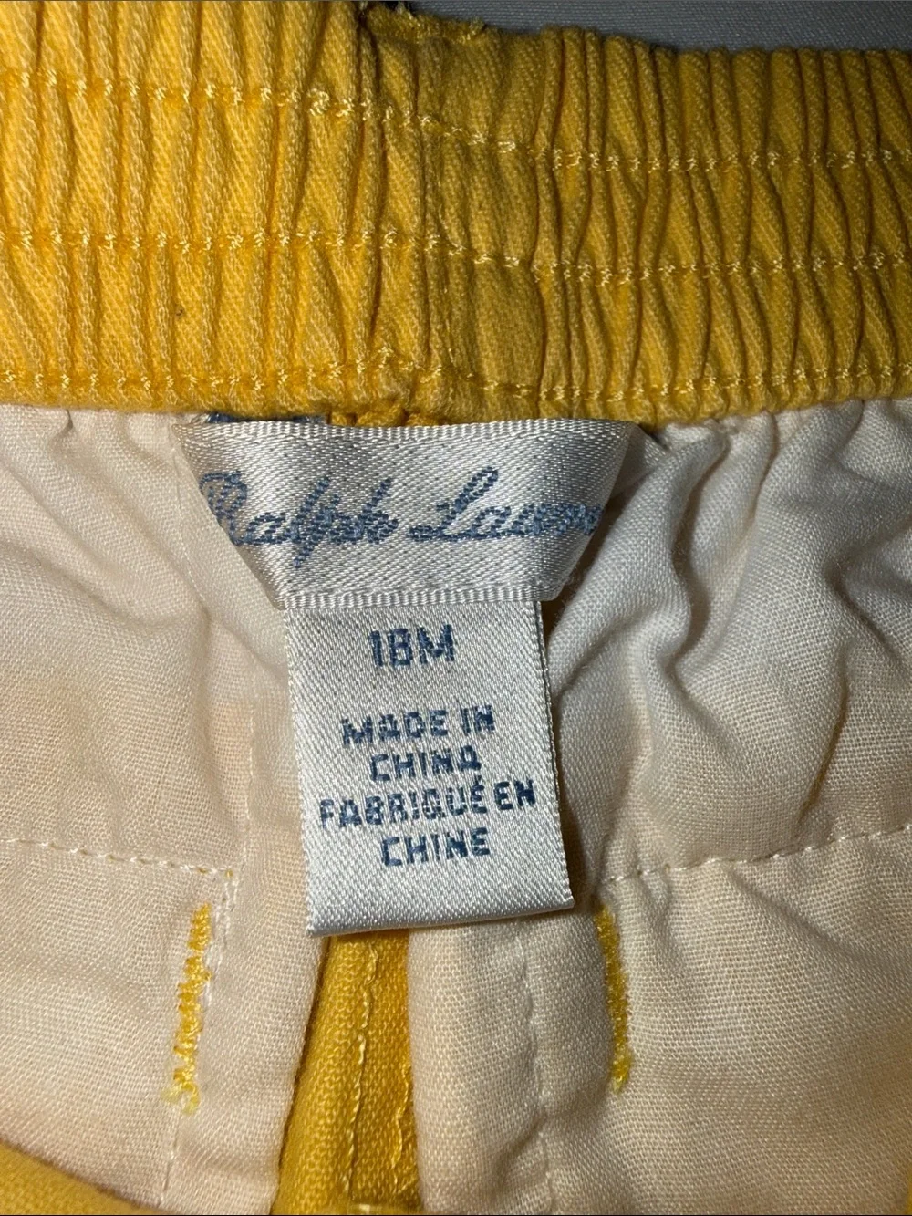 Ralph Lauren Yellow Elastic Waist Shorts
